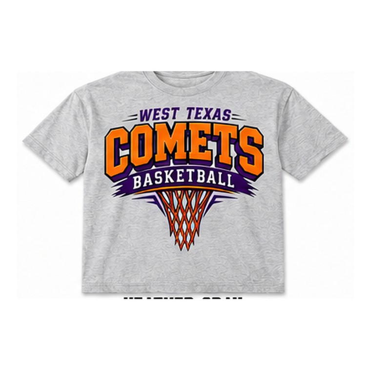 Comets Hoop Tee — Heather Gray
