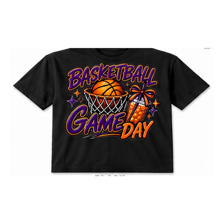 Basketball Game Day Tee — Black